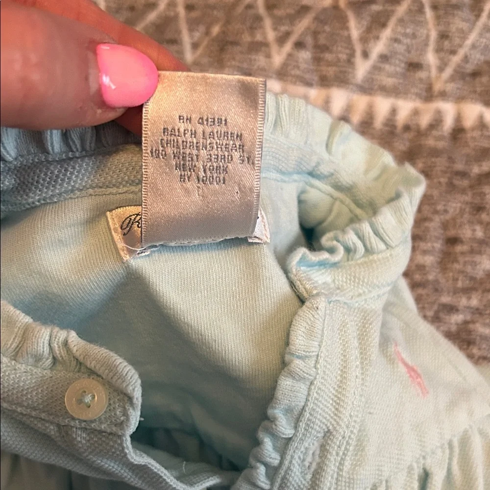 Ralph Lauren Lt Blue Baby Romper 6 Mo